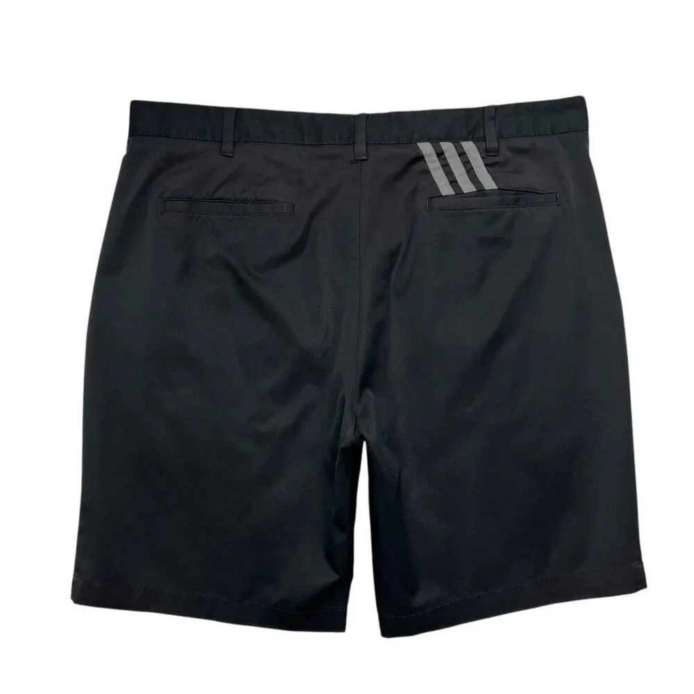Adidas Golf Shorts Men's 38 Black‎ Pure Motion Stretch 3-Stripe Performance